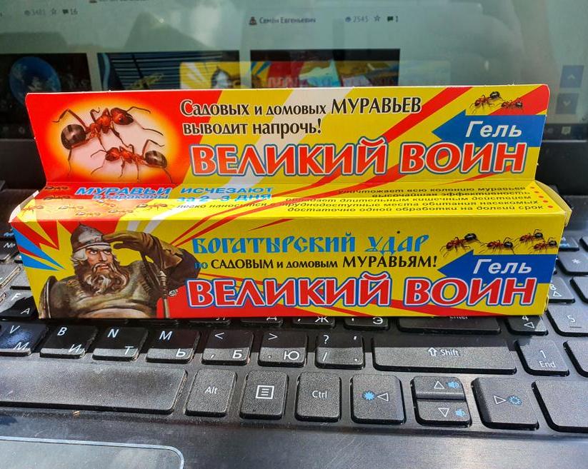 Отрава для муравьёв «Великий воин».</p>
<p>История о том, как я победил муравьёв на даче
