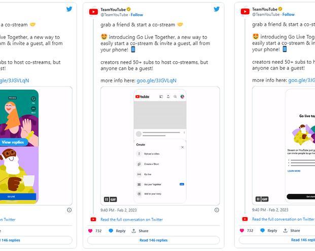 Функция YouTube Go Live Together набирает популярность